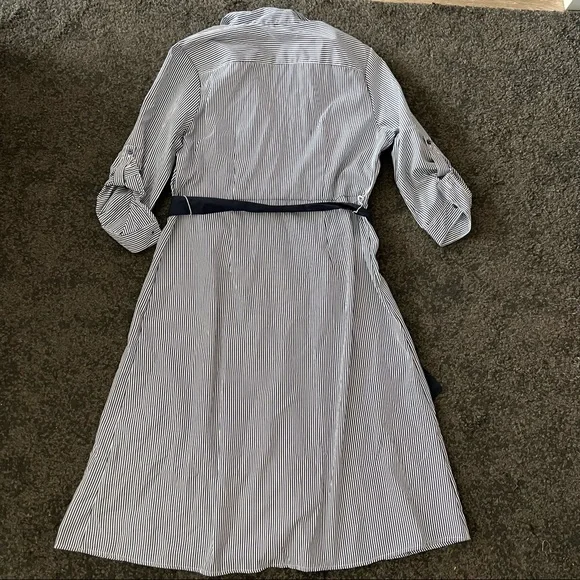 mlle gabrielle striped waist tie midi dress - Picture 2 of 4